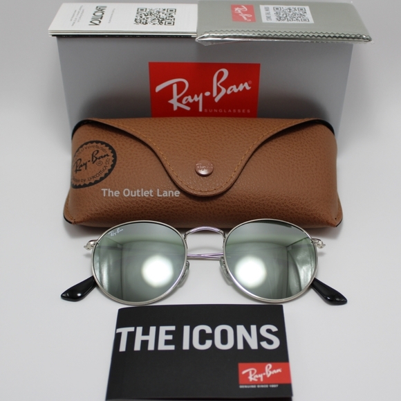 Model Display Ray-Ban Round Metal Silver Mirror RB3447 - Picture 14 of 16
